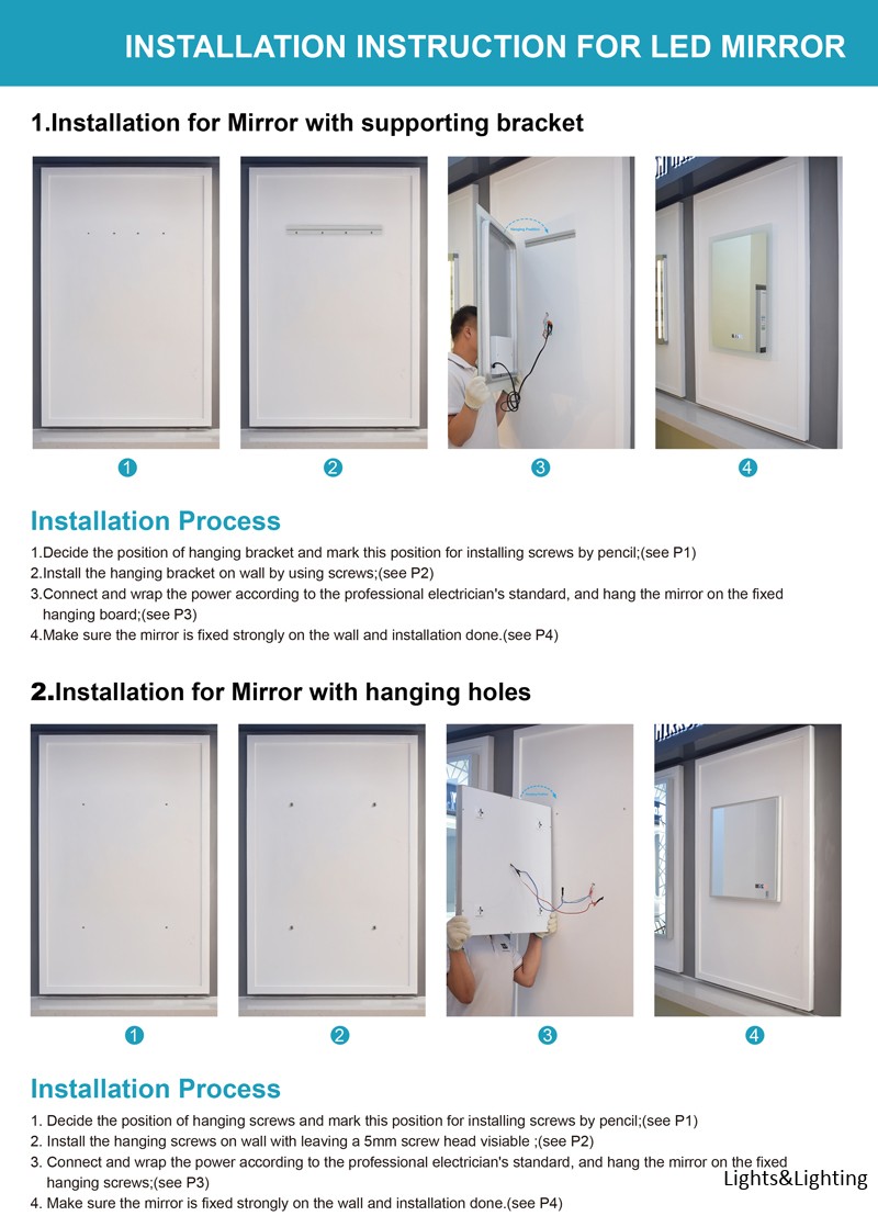 How to install LED Mirror Lights?installation instruction for led mirror