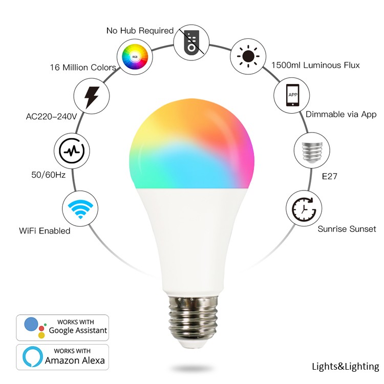 LED Smart Lamp RGB Remote Control LED Lights 120V 240V AC/DC Lighting Tuya  WiFi A60 Dimmable LED Smart Bulb - China LED Smart Bulb, LED RGB Bulb