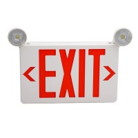 White Integrated LED Exit Emergency Combo Green Remote Enabled