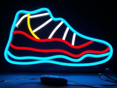 led neon shoes sign