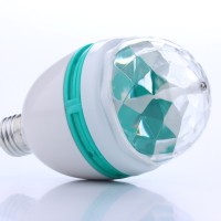 RGB LED Light Bulb 3W E27 Crystal Ball Auto Rotating Disco Party Stage Lamp For DJ Bar Party